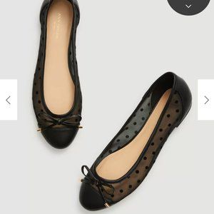 Dotted Mesh Ballet Flats Ann Taylor NWT